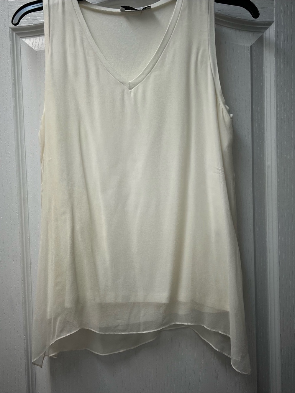 Lola & Sophie Silk Overlay is Silk Underlay is Rayon and Spandex Tank Top Sz S